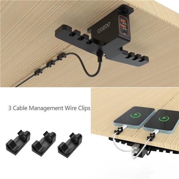 Headphone Stand with USB Charger Under Desk Headset Holder Mount with 3 Port USB - Picture 6 of 6